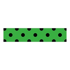 Large Black Polka Dots On Just Green - Velvet Scrunchie by FashionLane