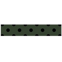 Large Black Polka Dots On Kombu Green - Large Flano Scarf  by FashionLane