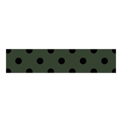 Large Black Polka Dots On Kombu Green - Velvet Scrunchie by FashionLane