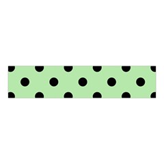 Large Black Polka Dots On Pale Green - Velvet Scrunchie by FashionLane