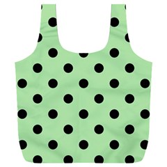 Large Black Polka Dots On Pale Green - Full Print Recycle Bag (xxxl) by FashionLane