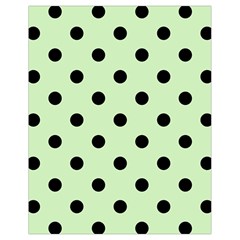 Large Black Polka Dots On Tea Green - Drawstring Bag (small) by FashionLane