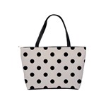 Large Black Polka Dots On Abalone Grey - Classic Shoulder Handbag Back