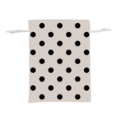 Large Black Polka Dots On Abalone Grey - Lightweight Drawstring Pouch (m) by FashionLane