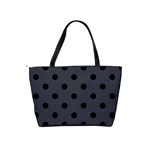 Large Black Polka Dots On Anchor Grey - Classic Shoulder Handbag Back