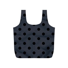 Large Black Polka Dots On Anchor Grey - Full Print Recycle Bag (s) by FashionLane