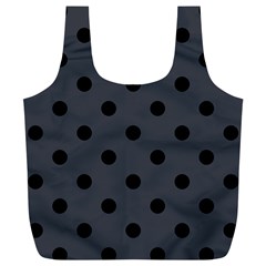 Large Black Polka Dots On Anchor Grey - Full Print Recycle Bag (xl) by FashionLane