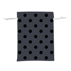 Large Black Polka Dots On Anchor Grey - Lightweight Drawstring Pouch (s) by FashionLane