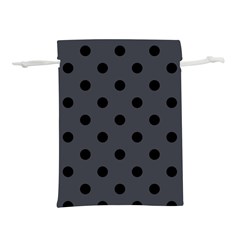 Large Black Polka Dots On Anchor Grey - Lightweight Drawstring Pouch (l) by FashionLane