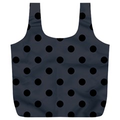 Large Black Polka Dots On Anchor Grey - Full Print Recycle Bag (xxl) by FashionLane