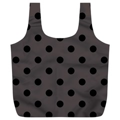 Large Black Polka Dots On Ash Grey - Full Print Recycle Bag (xl) by FashionLane