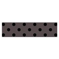 Large Black Polka Dots On Ash Grey - Satin Scarf (oblong) by FashionLane