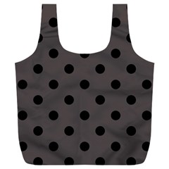 Large Black Polka Dots On Ash Grey - Full Print Recycle Bag (xxl) by FashionLane