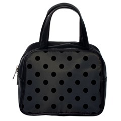 Large Black Polka Dots On Beluga Grey - Classic Handbag (one Side) by FashionLane