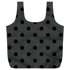 Large Black Polka Dots On Beluga Grey - Full Print Recycle Bag (xxxl) by FashionLane