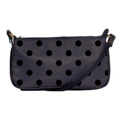 Large Black Polka Dots On Carbon Grey - Shoulder Clutch Bag by FashionLane