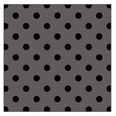 Large Black Polka Dots On Carbon Grey - Large Satin Scarf (square) by FashionLane