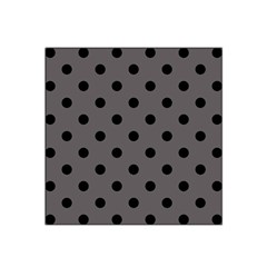 Large Black Polka Dots On Carbon Grey - Satin Bandana Scarf by FashionLane