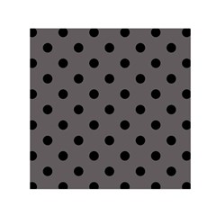 Large Black Polka Dots On Carbon Grey - Small Satin Scarf (square) by FashionLane