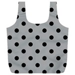 Large Black Polka Dots On Chalice Silver Grey - Full Print Recycle Bag (XXL) Front