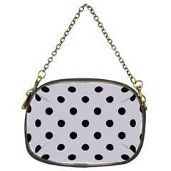 Large Black Polka Dots On Cloudy Grey - Chain Purse (two Sides) by FashionLane