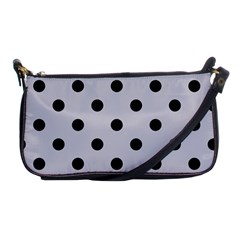 Large Black Polka Dots On Cloudy Grey - Shoulder Clutch Bag by FashionLane