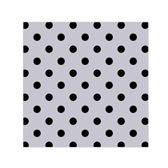 Large Black Polka Dots On Cloudy Grey - Small Satin Scarf (square) by FashionLane