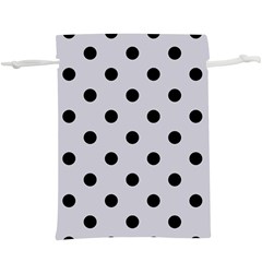 Large Black Polka Dots On Cloudy Grey -  Lightweight Drawstring Pouch (xl) by FashionLane