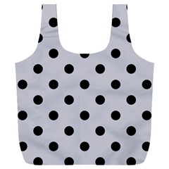 Large Black Polka Dots On Cloudy Grey - Full Print Recycle Bag (xxl) by FashionLane