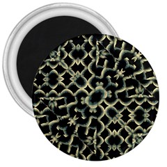 Dark Interlace Motif Mosaic Pattern 3  Magnets by dflcprintsclothing