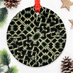 Dark Interlace Motif Mosaic Pattern Ornament (round)