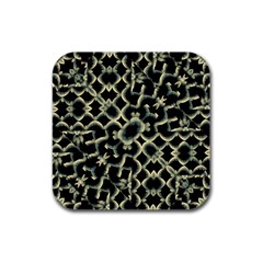 Dark Interlace Motif Mosaic Pattern Rubber Square Coaster (4 pack) 