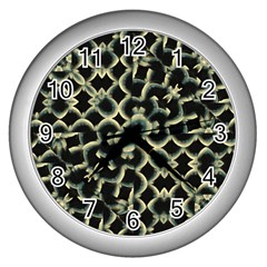 Dark Interlace Motif Mosaic Pattern Wall Clock (silver) by dflcprintsclothing