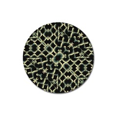 Dark Interlace Motif Mosaic Pattern Magnet 3  (Round)