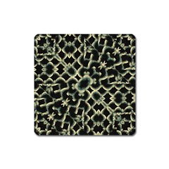 Dark Interlace Motif Mosaic Pattern Square Magnet by dflcprintsclothing