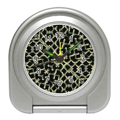 Dark Interlace Motif Mosaic Pattern Travel Alarm Clock by dflcprintsclothing