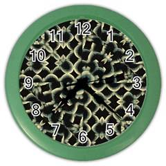 Dark Interlace Motif Mosaic Pattern Color Wall Clock by dflcprintsclothing