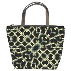 Dark Interlace Motif Mosaic Pattern Bucket Bag by dflcprintsclothing