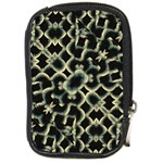 Dark Interlace Motif Mosaic Pattern Compact Camera Leather Case Front