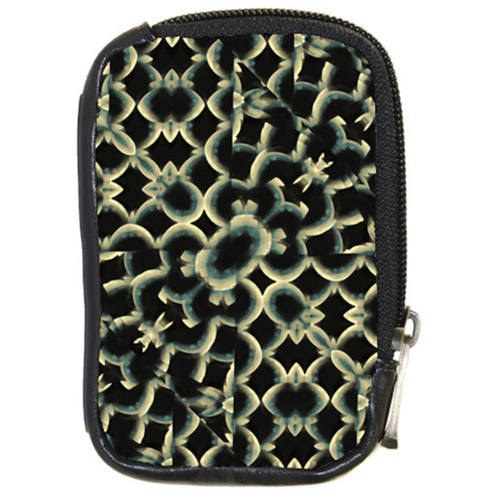 Dark Interlace Motif Mosaic Pattern Compact Camera Leather Case