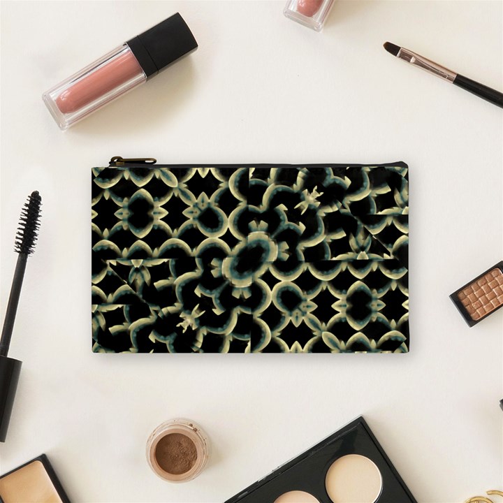 Dark Interlace Motif Mosaic Pattern Cosmetic Bag (Small)