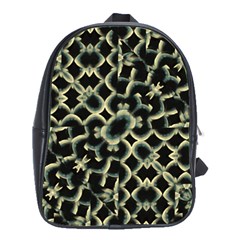 Dark Interlace Motif Mosaic Pattern School Bag (large) by dflcprintsclothing