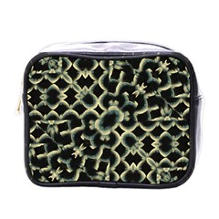 Dark Interlace Motif Mosaic Pattern Mini Toiletries Bag (one Side) by dflcprintsclothing