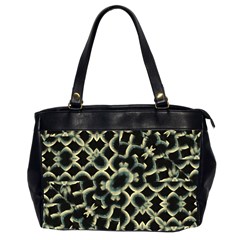 Dark Interlace Motif Mosaic Pattern Oversize Office Handbag (2 Sides)