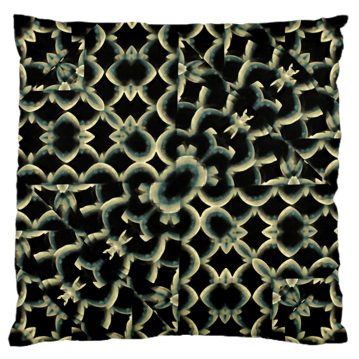 Dark Interlace Motif Mosaic Pattern Large Flano Cushion Case (One Side)