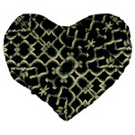 Dark Interlace Motif Mosaic Pattern Large 19  Premium Flano Heart Shape Cushions Back