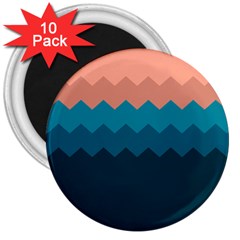 Flat Ocean Palette 3  Magnets (10 Pack)  by goljakoff