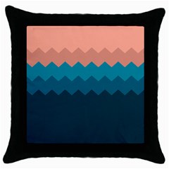 Flat Ocean Palette Throw Pillow Case (black) by goljakoff