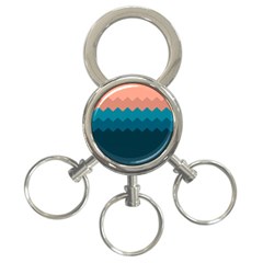 Flat Ocean Palette 3-ring Key Chain by goljakoff