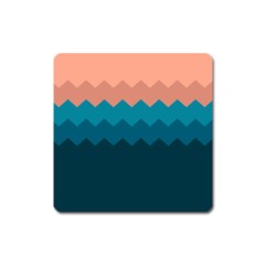 Flat Ocean Palette Square Magnet by goljakoff